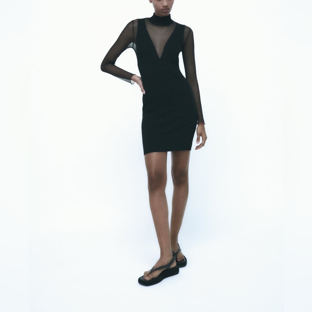 ZARA COMBINATION TULLE DRESS